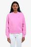 Ami Pink Cotton Logo Embroidered Sweatshirt Estimated Size XS