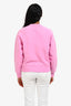 Ami Pink Cotton Logo Embroidered Sweatshirt Estimated Size XS