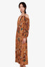 Ulla Johnson Yellow Printed Noemi Cold Shoulder Long Sleeve Maxi Dress Estimated Size S