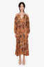 Ulla Johnson Yellow Printed Noemi Cold Shoulder Long Sleeve Maxi Dress Estimated Size S