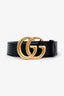 Gucci Black Leather GG Marmont Belt Size 85