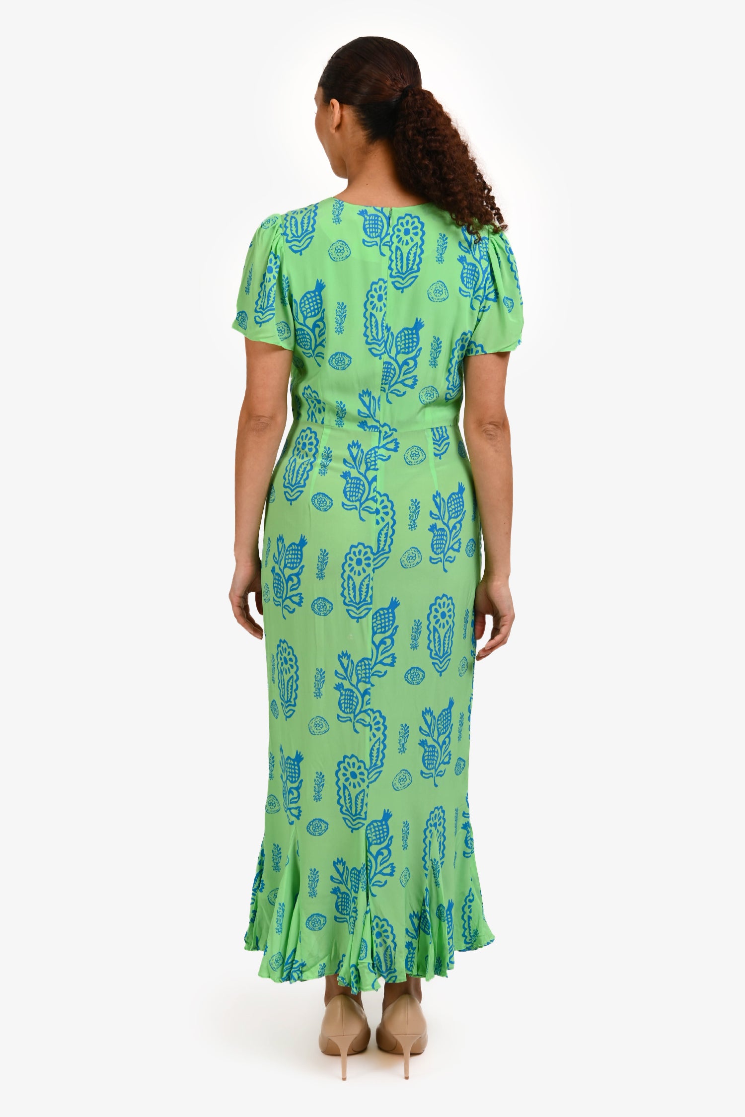 Rhode Green/Blue Printed 'Lulani' Maxi Dress Size 10 Mine & Yours Rhode Green/Blue Printed 'Lulani' Maxi Dress Size 10 Mine & Yours