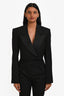 Frame Black Wool Shoulder Padded Cropped Tux Blazer Size 4