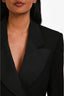 Frame Black Wool Shoulder Padded Cropped Tux Blazer Size 2
