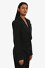 Frame Black Wool Shoulder Padded Cropped Tux Blazer Size 4