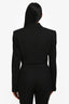 Frame Black Wool Shoulder Padded Cropped Tux Blazer Size 2