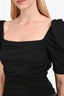 Frame Black Ruched Square Neck Betty Top Size M