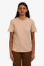 Frame Beige Cotton Ribbed T-Shirt Size XS