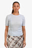 Frame Baby Blue Cotton Ribbed T-Shirt Size M