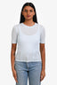 Frame Baby Blue Cotton Ribbed T-Shirt Size XS