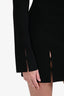 Helmut Lang Black Knit Slit Bodycon Long Sleeve Mini Dress Size S