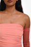 Helmut Lang Pink Mesh Ruched Tube Top + Detachable Sleeves Size XS