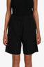 Frame Black Linen Midi Bermuda Shorts Size 4