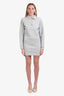 Frame Grey Cotton Collared Sweatshirt Long Sleeve Dress Size S