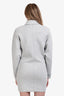 Frame Grey Cotton Collared Sweatshirt Long Sleeve Dress Size S