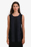 Akris Black Striped Short Sleeve Top Size 6 US