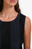 Akris Black Striped Short Sleeve Top Size 6 US