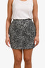 Diane von Furstenberg Black/White Patterned Mini Skirt Size 8 US