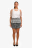 Diane von Furstenberg Black/White Patterned Mini Skirt Size 8 US