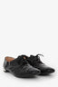Miu Miu Black Patent Leather Crystal Embellished Lace Up Shoes Size 38