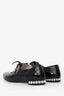 Miu Miu Black Patent Leather Crystal Embellished Lace Up Shoes Size 38