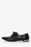 Miu Miu Black Patent Leather Crystal Embellished Lace Up Shoes Size 38