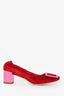 Roger Vivier Red/Pink Suede Leather Belle Vivier Heels Size 37.5