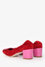 Roger Vivier Red/Pink Suede Leather Belle Vivier Heels Size 37.5