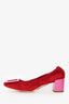 Roger Vivier Red/Pink Suede Leather Belle Vivier Heels Size 37.5
