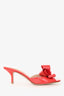 Valentino Red Patent Leather Bow Embellished Mules Size 37.5