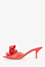 Valentino Red Patent Leather Bow Embellished Mules Size 37.5