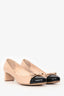 Prada Sport Beige/Black Patent Leather Bow Embellished Pump Heels Size 37