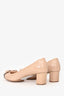 Prada Sport Beige/Black Patent Leather Bow Embellished Pump Heels Size 37