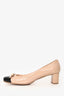 Prada Sport Beige/Black Patent Leather Bow Embellished Pump Heels Size 37