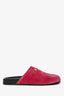 Gucci Pink Suede Horsebit Slide Mules Size 37
