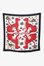 Hermès Black/White/Red Silk 'Les Leopards' Scarf 90