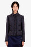 Pre-Loved Chanel™ 05A Navy Tweed Star Button Jacket Size 44