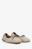 Brunello Cucinelli Cream Leather Beaded Bow Flats Size 39