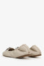 Brunello Cucinelli Cream Leather Beaded Bow Flats Size 39