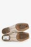 Brunello Cucinelli Cream Leather Beaded Bow Flats Size 39