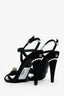 Pre-Loved Chanel™ Black Satin Pearl/Embellished CC Strappy Heels Size 40