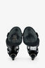 Pre-Loved Chanel™ Black Satin Pearl/Embellished CC Strappy Heels Size 40