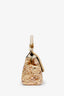 Dolce & Gabbana Brown Leopard Sequin Small Sicily Top Handle