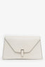 Valextra White Leather Envelope Clutch