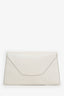 Valextra White Leather Envelope Clutch