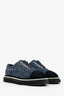 Pre-Loved Chanel Blue Tweed Cap-Toe Pearl Detail Oxford Shoes Size 39.5