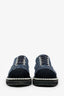 Pre-Loved Chanel Blue Tweed Cap-Toe Pearl Detail Oxford Shoes Size 39.5