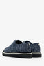 Pre-Loved Chanel Blue Tweed Cap-Toe Pearl Detail Oxford Shoes Size 39.5