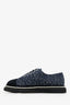 Pre-Loved Chanel Blue Tweed Cap-Toe Pearl Detail Oxford Shoes Size 39.5