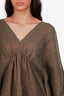 Brunello Cucinelli Gold Metallic Linen Fringe Poncho
